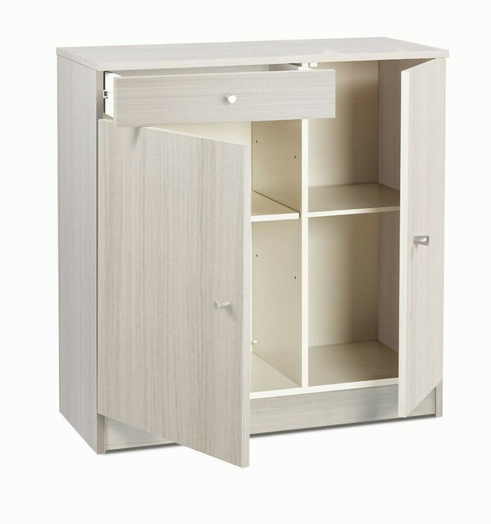 Mobile Multiuso 2 ante e 1 cassetto H80 L77 P34 Cm colore Eucalipto 342k Sarmog