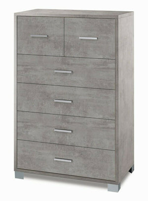 Mobile cassettiera 6 cassetti H112 L70 P41 Cm colore Cemento 772k Sarmog