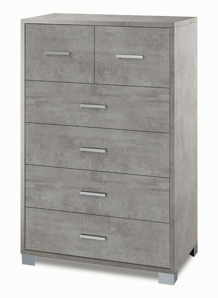 Mobile cassettiera 6 cassetti H112 L70 P41 Cm colore Cemento 772k Sarmog