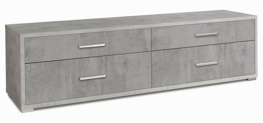 Mobile Madia 4 cassetti H50 L179 P47 Cm colore Cemeneto Db805k Sarmog