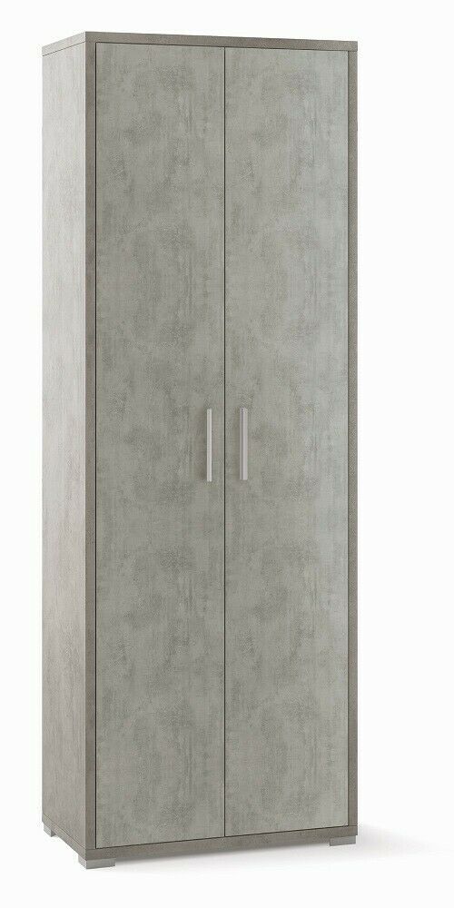 Armadio 2 Ante 2 Ripiani H199 L71 P41 Cm colore Cemento Db374k Sarmog