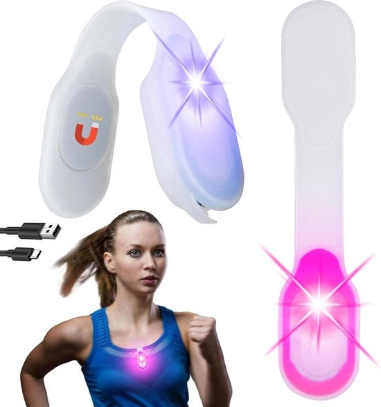 Lampone da testa per jogging - clip lampada ricaricabile via USB con 3 modalità di illuminazione - luce di sicurezza per bambini e escursionisti notturni.