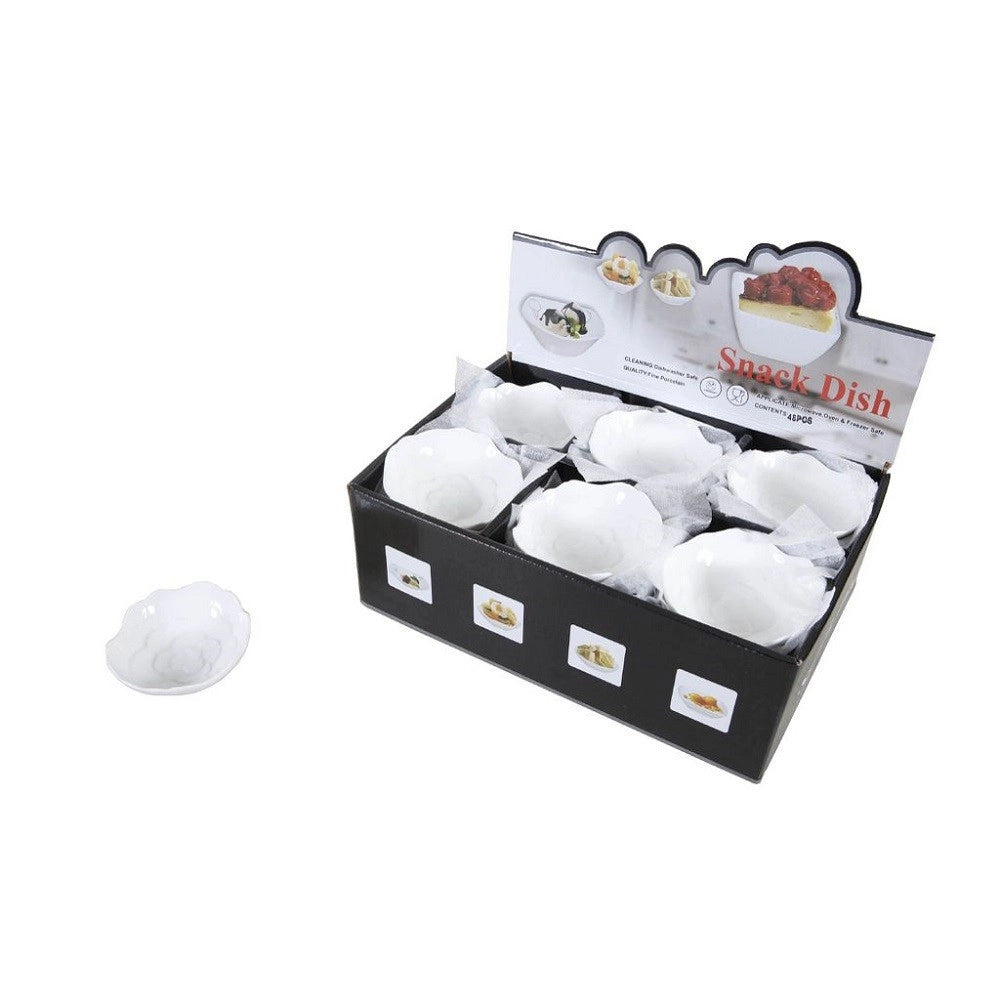 Trade Shop - Set 48 Pezzi Piatto Ciotoline Per Antipasti In Porcellana Aperitivo Snack 151683 -