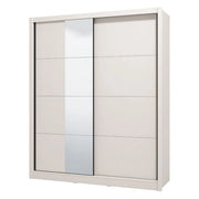Armadio Camera da Letto Manfredi, Guardaroba Grande 5 Ripiani, 180x215.5h cm Bianco Crema