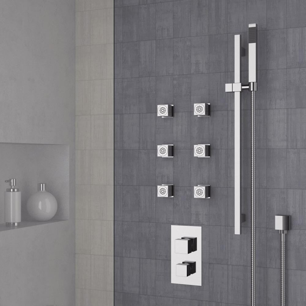 Rubinetto termostatico per doccia con deviatore a 3 vie - serie skyline thermo