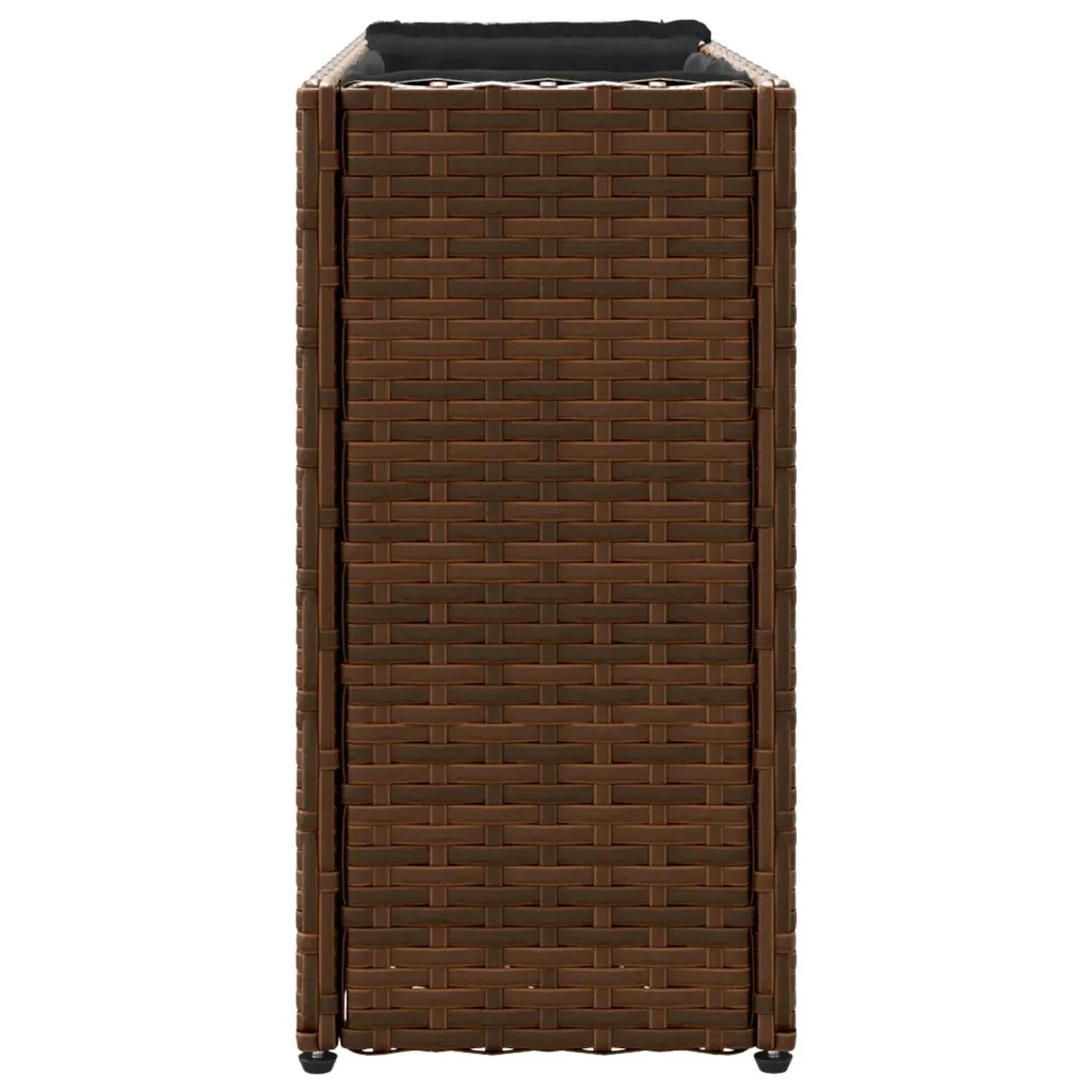 Fioriere da Giardino con 2 Vasi Marrone 90x20x40 cm Polyrattan 3210514