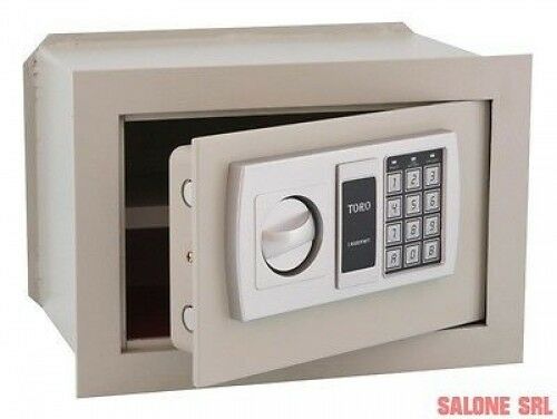 CASSAFORTE A MURO ELETTRONICA TORO 32X20X22 SPESSORE MM.6 DA INCASSO BLINDATA