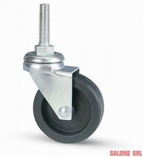 RUOTA GOMMA PZ.8 PER MOBILE D.40 CON PERNO FILETTATOM.8X30 SEDIA POLTRONA SCRIVANIA