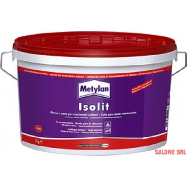 COLLA ADESIVO METYLAN ISOLIT KG 7 ACRILICO HENKEL PER RIVESTIMENTI E ISOLANTI