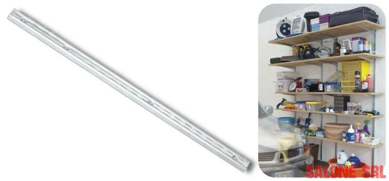 ASTA 2PZ. CON CREMAGLIERA CM.198 PER SCAFFALE COMPONIBILE ZINCATA STAFFA