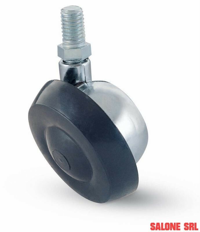 RUOTA CROMATA PZ.4 PER MOBILE D.40 CON PERNO FILETTATO M8X15 SEDIA POLTRONA SCRIVANIA