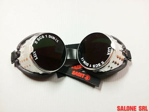 OCCHIALE DA SALDATORE IN ALLUMINIO LENTI VERDI PIANE DIN 5