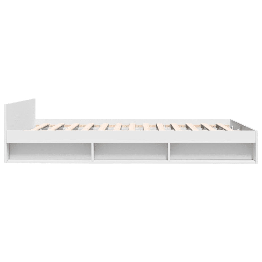 Giroletto con Cassetti-Struttura Letto con contenitore Bianco 140x190 cm in Legno Multistrato 316039