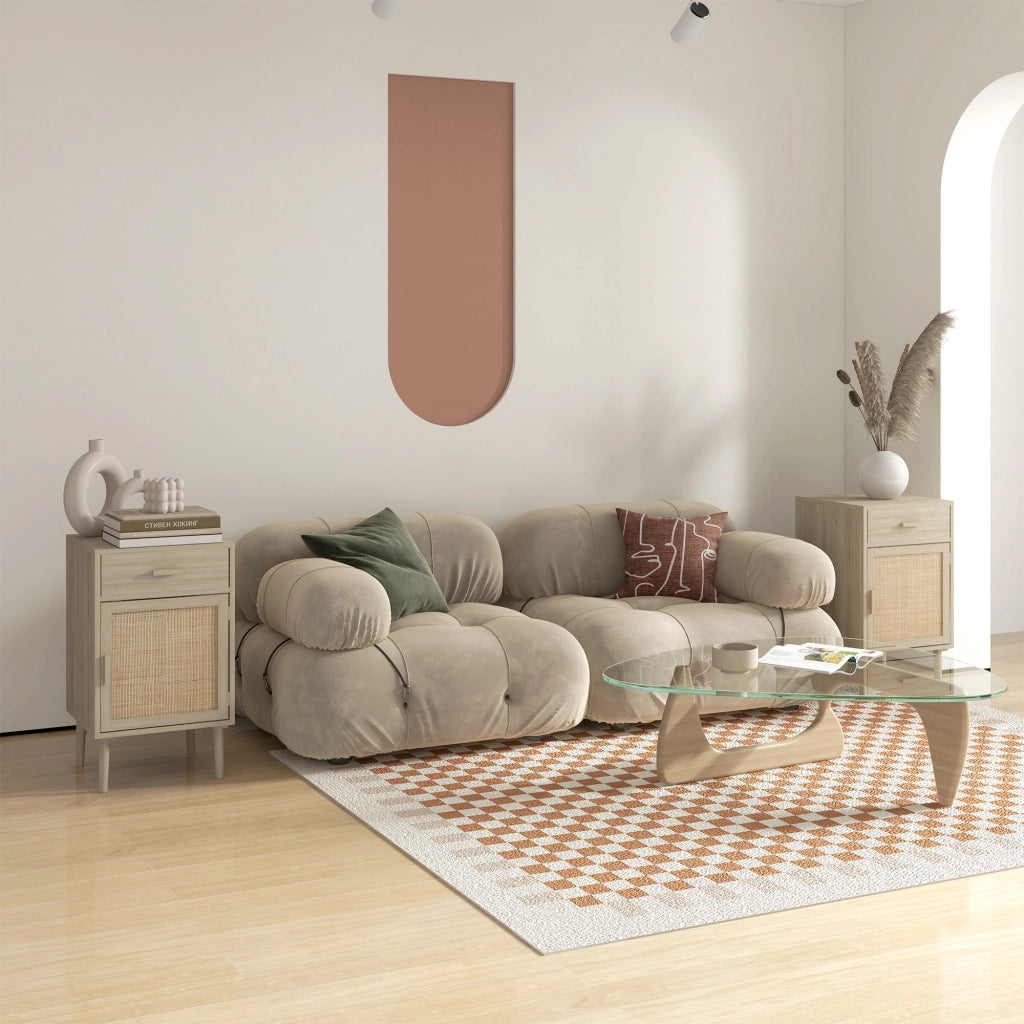 Comodino ¨C zephmum ¨C Legno Rovere, 40x40x68.5 cm