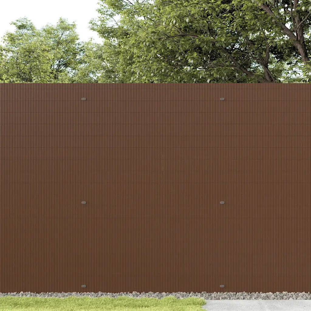 Recinzione da Giardino Bifacciale Marrone 1,8x3 m in PVC 42002621