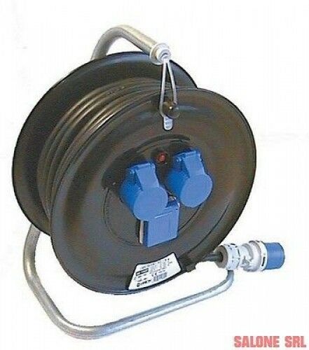 PROLUNGA ELETTRICA INDUSTRIALE CON AVVOLGICAVO MT.30 2 PRESE 16A+T - 220V