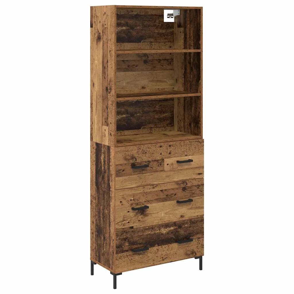 Credenza | Madia | Buffet da pranzo | Armadio da pranzo Legno vecchio 69,5 x 34 x 180 cm Legno multistrato