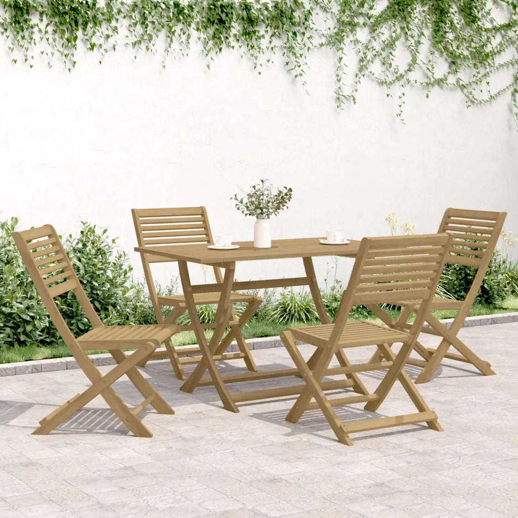 Set da Pranzo per Giardino 5 pz | Set Salotto da Giardino in Legno Massello di Acacia