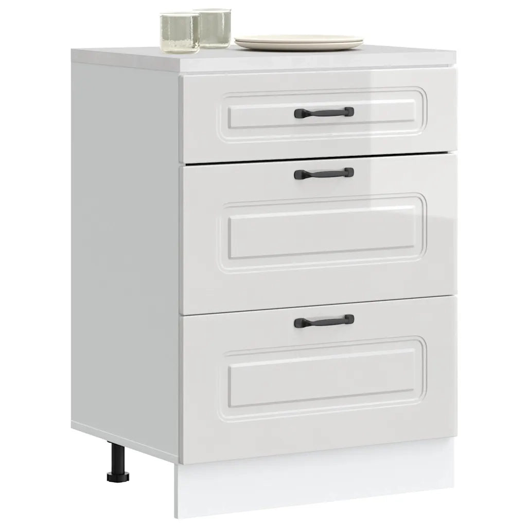 Base da Cucina Kalmar Bianco Lucido in Legno Multistrato