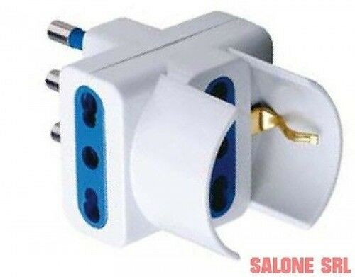 ADATTATORE TRIPLO USO 16A + T , 2 PRESE BIPASSO + 1 PRESA SCHOKO,CLASSE DI PROTEZIONE IP20