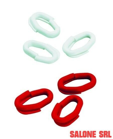 ANELLI GIUNZIONE ROSSI pz.50 PER CATENA Segnaletica BIANCO ROSSA