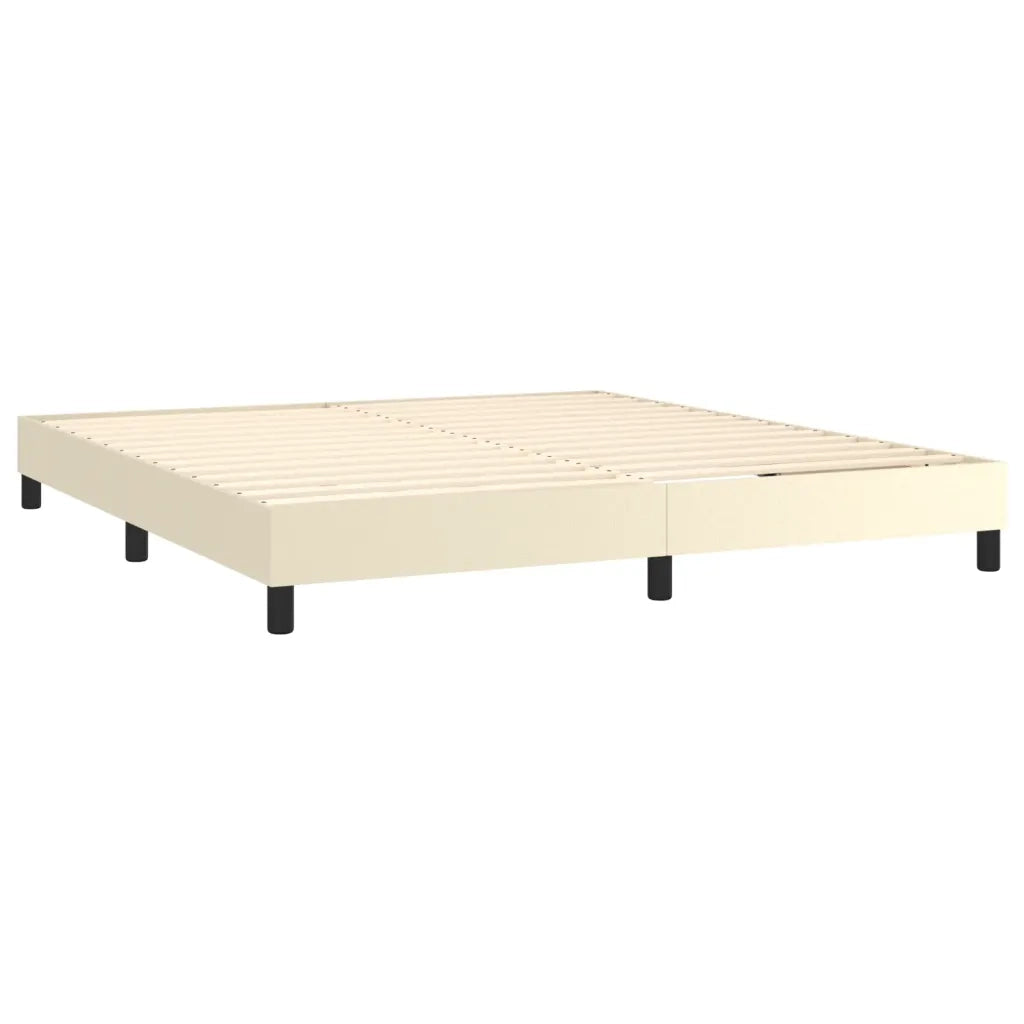 vidaXL Giroletto a Molle con Materasso e LED Crema 160x200 cm