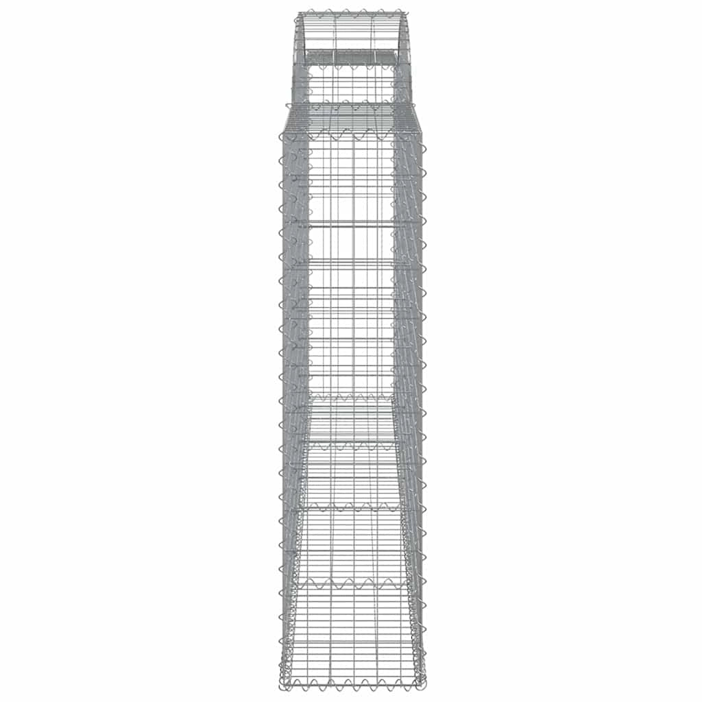Set di 9 gabbioni ad arco per recinzione gabbia o muro di contenimento 300 x 30 x 120/140 cm ferro zincato argento 02_0041275