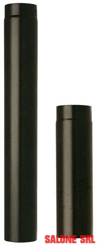TUBO PER STUFA D.12X25 PORCELLANATO PESANTE NERO OPACO MM.1,2