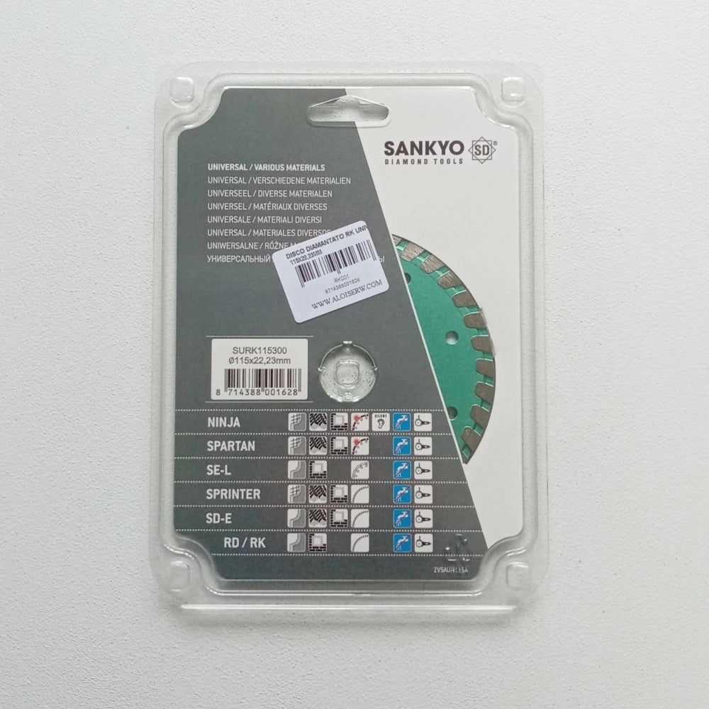 Sankyo rk 115mm disco diamantato universale per taglio cemento, cemento armato, granito, mattoni