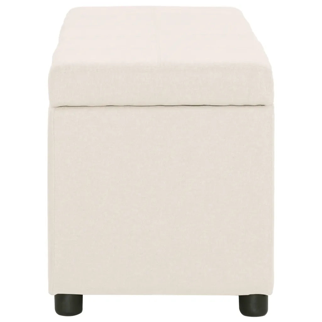 Panca con Vano Portaoggetti 116 cm Crema in Poliestere cod mxl 68987