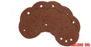 DISCO ABRASIVO FORATO 10 PZ.CON VELCRO PG 349.80 GRANA 120 DIAMETRO MM.125 POGGI