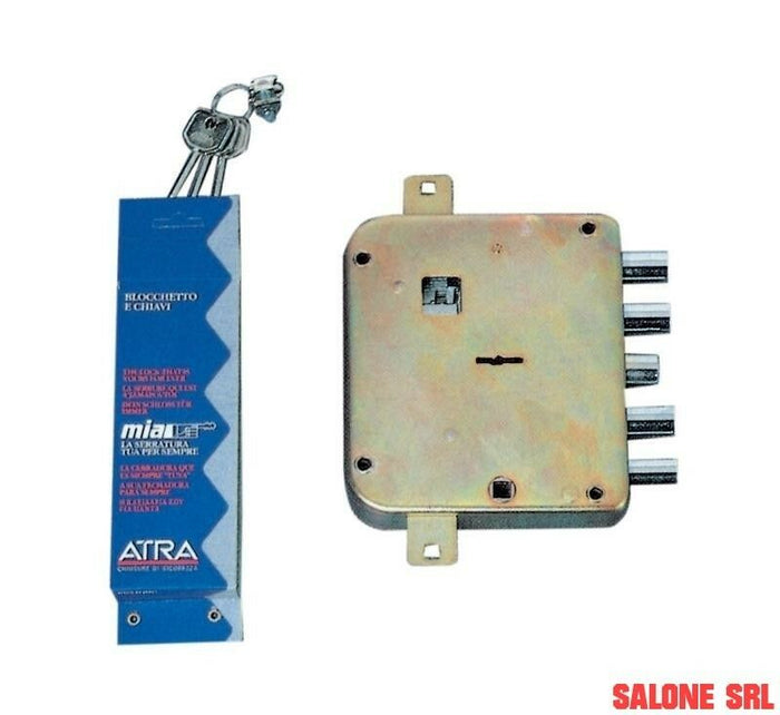 SERRATURA TRIPLICE ANTIFURTO A DOPPIA MAPPA PER PORTE BLINDATE DA APPLICARE ATRA ART.3221.2. DB