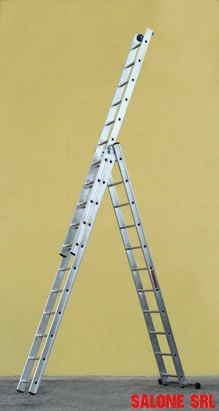 SCALA COMBINATA VENUS IN ALLUMINIO 3 ELEMENTI 13 GRADINI 390/920 CM.