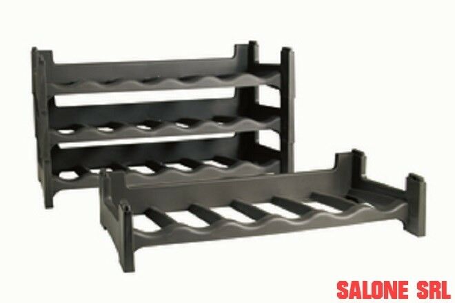 CANTINA CANTINETTA IN PLASTICA PORTABOTTIGLIE PER 60 BOTTIGLIE VINO 60x30x12H (10 pezzi) IMPILABILE