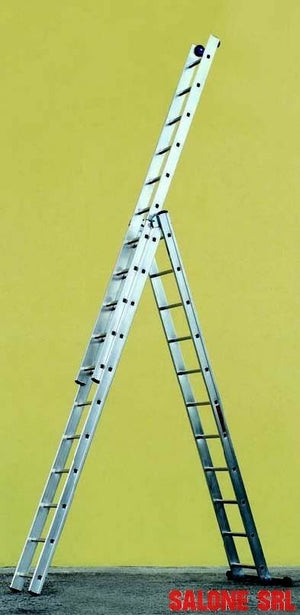 SCALA COMBINATA VENUS IN ALLUMINIO 3 ELEMENTI 10 GRADINI 300/740 CM.