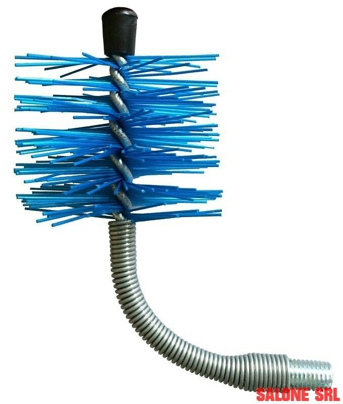 SCOVOLO IN NYLON CURVO MM 80 SPAZZOLA PER PULIZIA STUFE STUFA A PELLETS TUBI