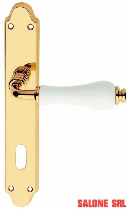 MANIGLIA DALIA OTTONE PORCELLANA QUADRO 8X70 INTERASSE