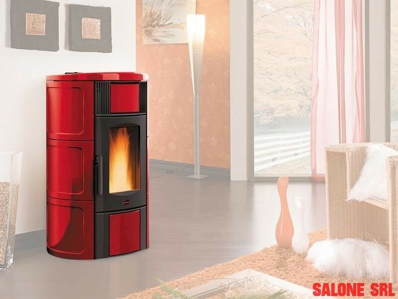 TERMOSTUFA A PELLET STUFA NORDICA EXTRAFLAME mod. ISIDE IDRO 20 kW Bordeaux