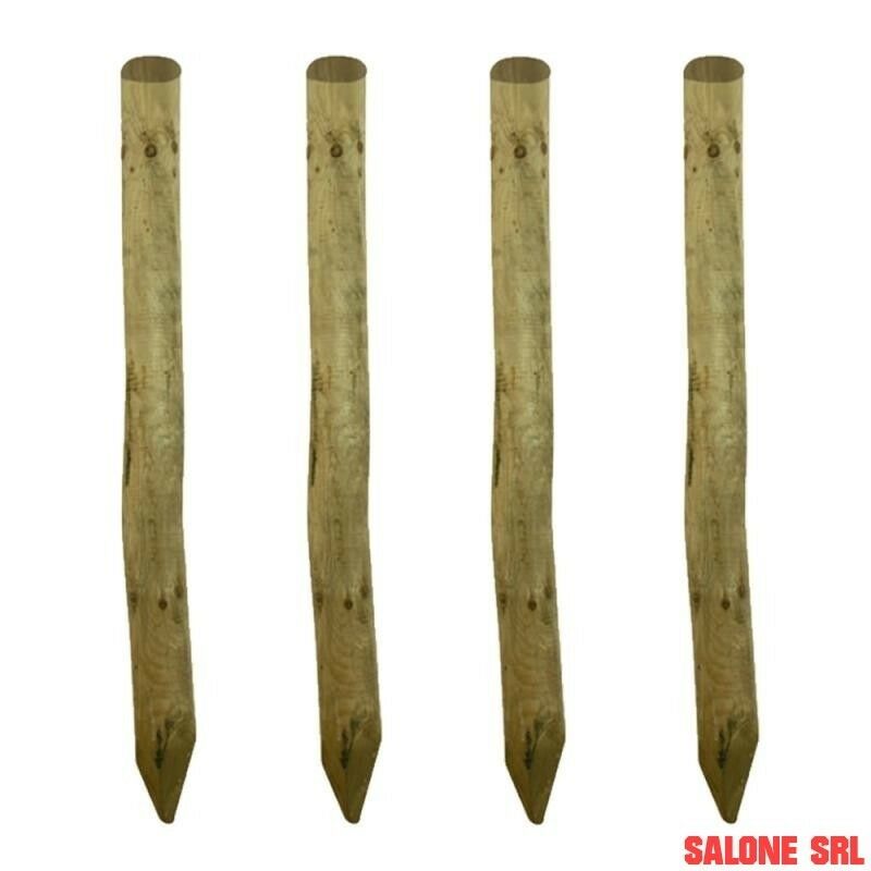 PALO TONDO A PUNTA PZ.4 RECINZIONI STACCIONATE CM.8X250H PINO IMPREGNATO