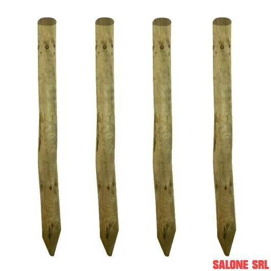 PALO TONDO A PUNTA PZ.4 RECINZIONI STACCIONATE CM.8X250H PINO IMPREGNATO