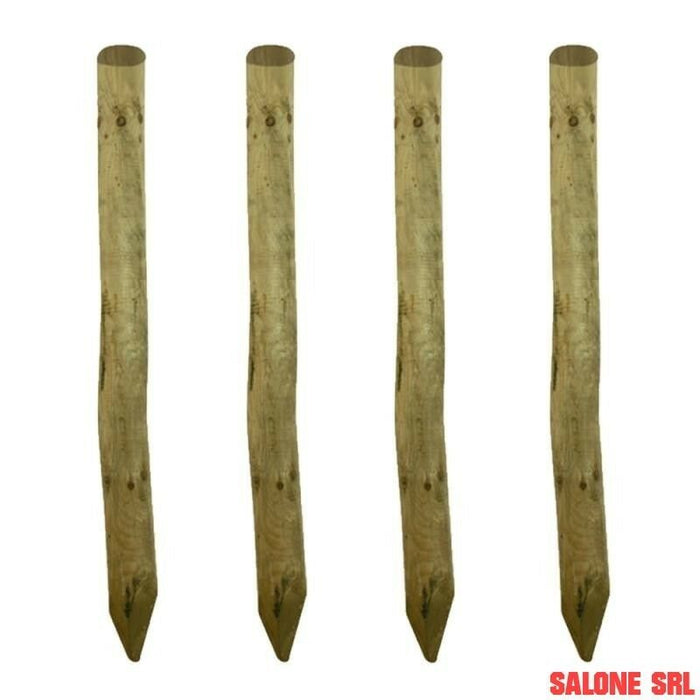 PALO TONDO A PUNTA PZ.4 RECINZIONI STACCIONATE CM.8X250H PINO IMPREGNATO
