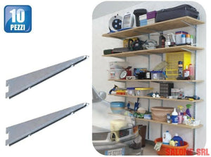 REGGI MENSOLA 10PZ. PER SCAFFALE COMPONIBILE CM.20 ZINCATA