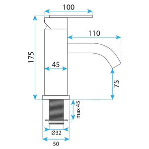 Rubinetto Da Bagno Rea Ontario Gun Grey