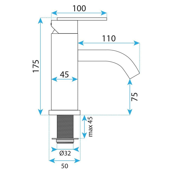 Rubinetto Da Bagno Rea Ontario Gun Grey