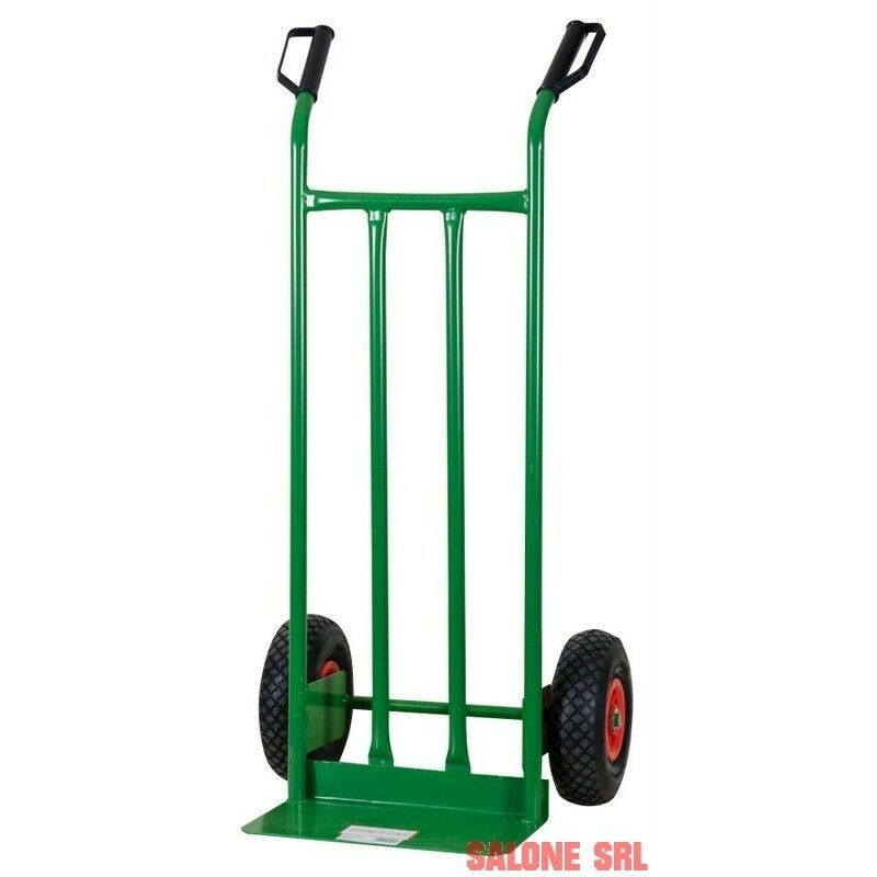 CARRELLO PORTACASSE IN ACCIAIO PORTATA KG.200 RUOTE PNEUMATICHE MM.260