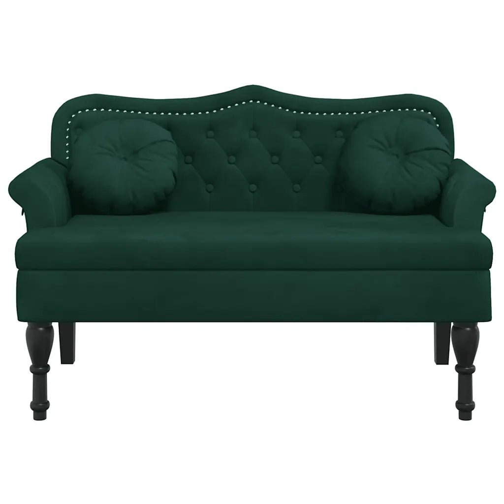 Panca con Cuscini Verde Scuro 120,5x65x75 cm Velluto 372142