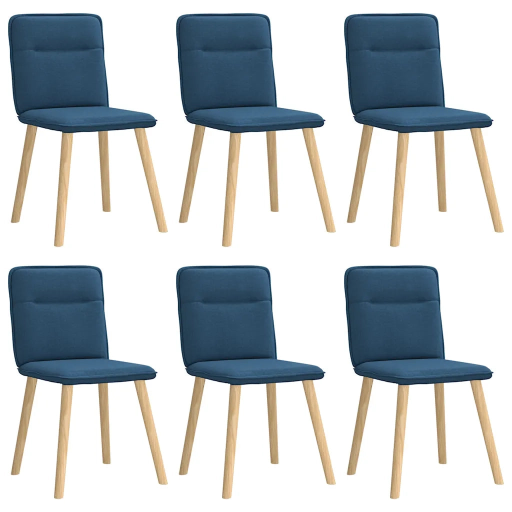 Sedie da Pranzo 6 pz Blu in Tessuto 3315598