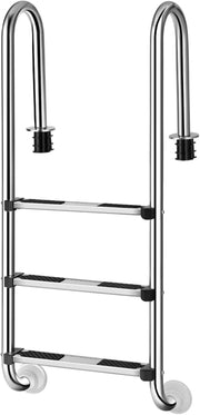 Scaletta di 3 Gradini per Piscina, Scaletta Piscina in Acciaio Inox, con Pedane Antiscivolo, 55 x 25 x 132,5 cm, Capacità di Carico 150 kg