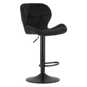 Sgabello in velluto VALORA WEST - Elegante nero per soggiorno, cucina, sala da pranzo