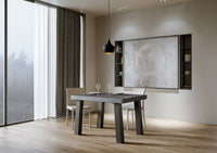 Tavolo Allungabile 140-244x90x77 cm Bridge Cemento Telaio Antracite